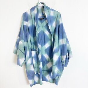 Raag Blue and Green oversized cocoon Kimono